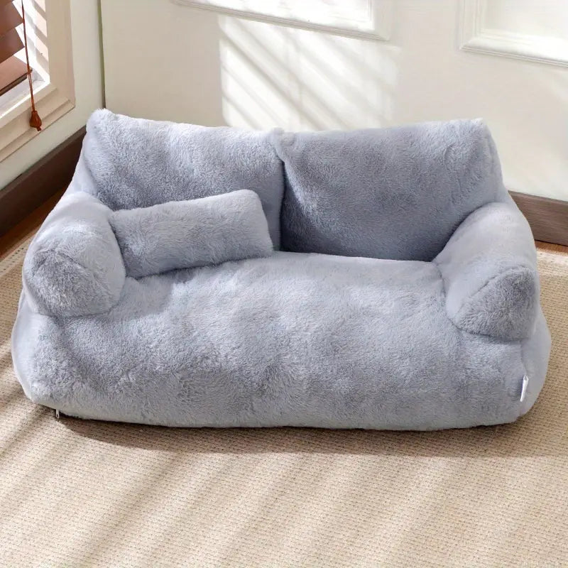 Gray Cat Sofa Bed - Detachable All-Season Pet Furniture